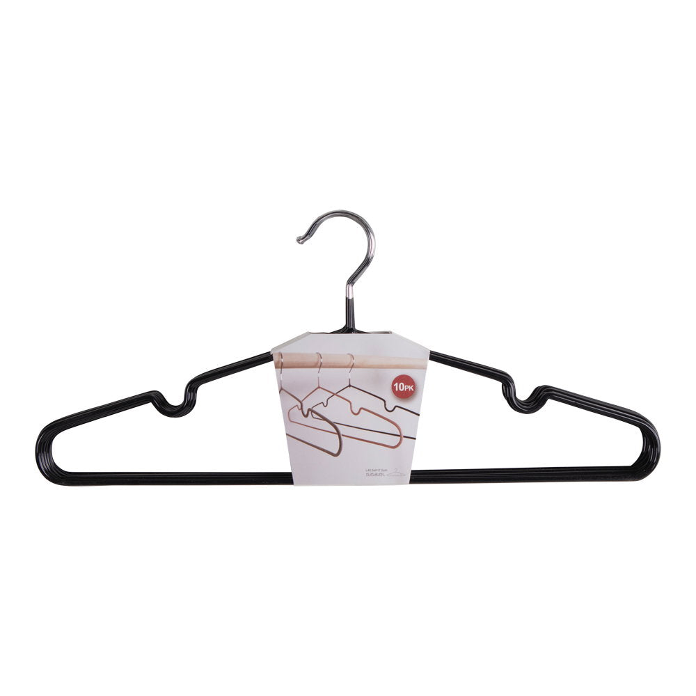 Massa-hangers - metalen hangers met zwarte coating, set van 10