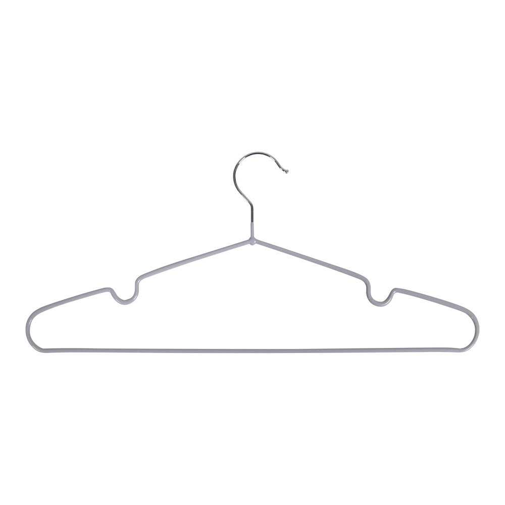 Massa-hangers - metalen hangers met grijze coating, set van 10