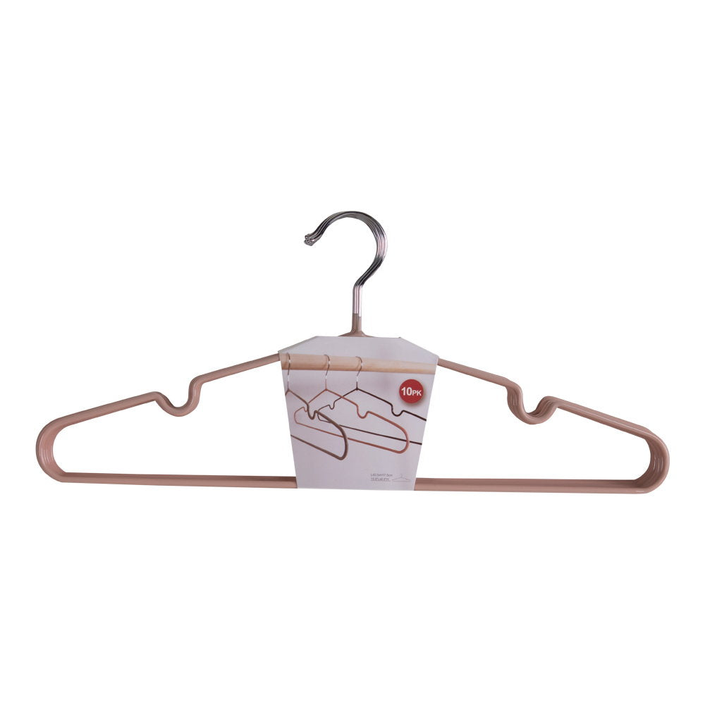 Massa Hangers - Metalen hangers met roze coating, set van 10