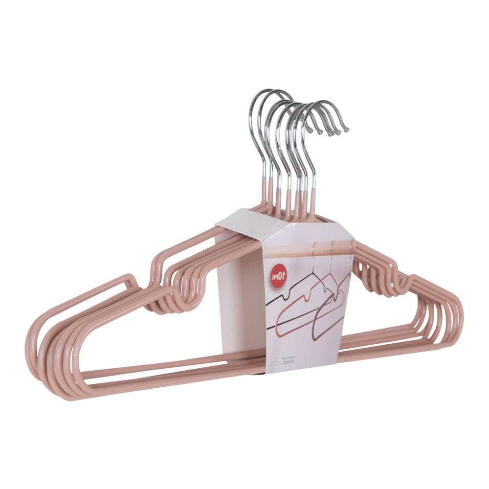 Massa Hangers - Metalen hangers met roze coating, set van 10