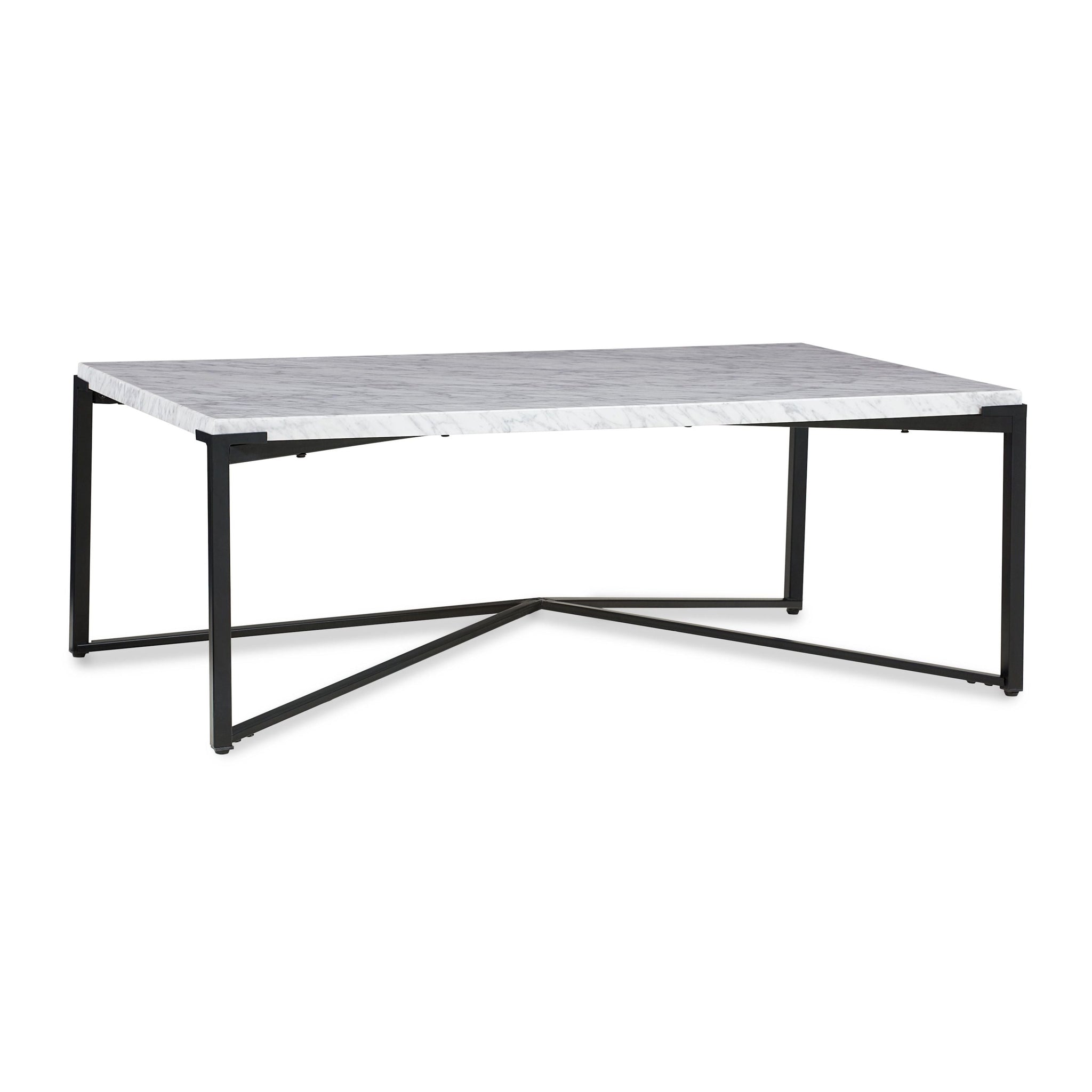 Saxon salontafel van Carrara-marmer en matzwart - Rechthoek