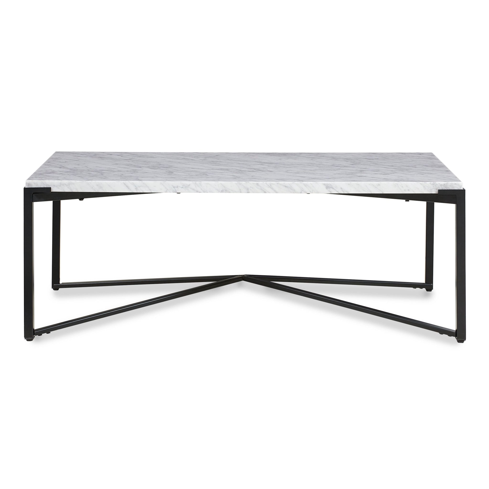Saxon salontafel van Carrara-marmer en matzwart - Rechthoek
