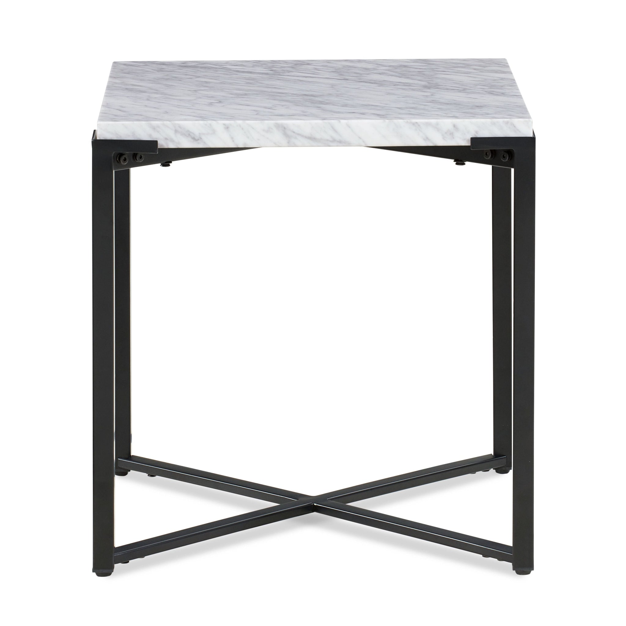 Saxon bijzettafel in Carrara-marmer en mat zwart