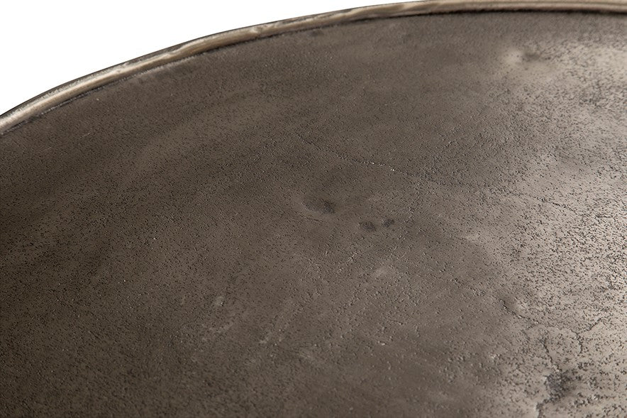 Interlagos salontafel set van 2, ruw nikkel met zwarte patina - Rond