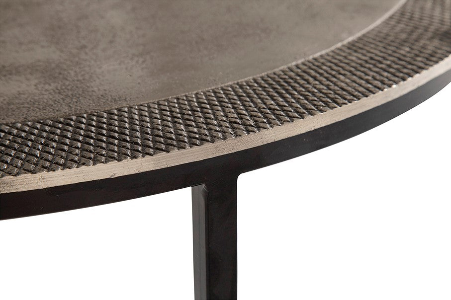 Sochi bijzettafel set van 2, antiek nikkel