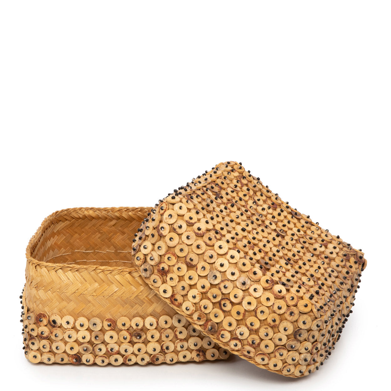 De mand van kokosschalen - naturel - M
