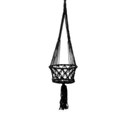 De macramé plantenhouder - Zwart - L