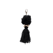 De pompom-sleutelhanger - zwart