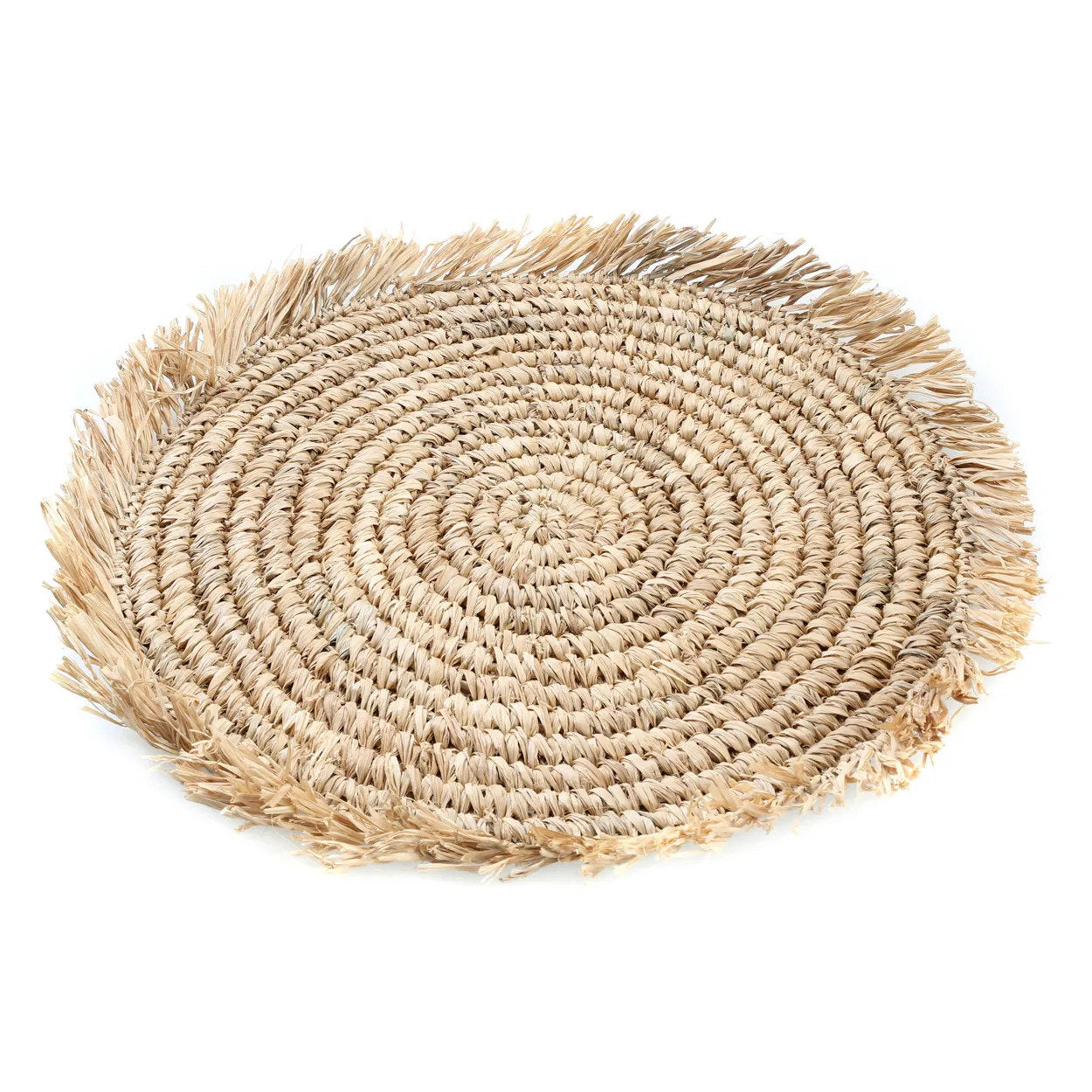 The Fringe raffia placemat rond - naturel