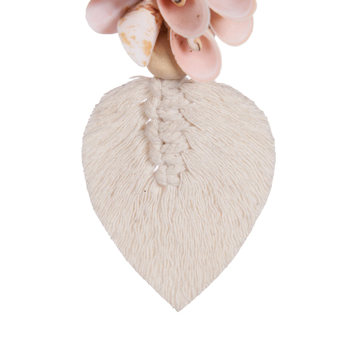 De Shiva-schelp sleutelhanger - roze-wit
