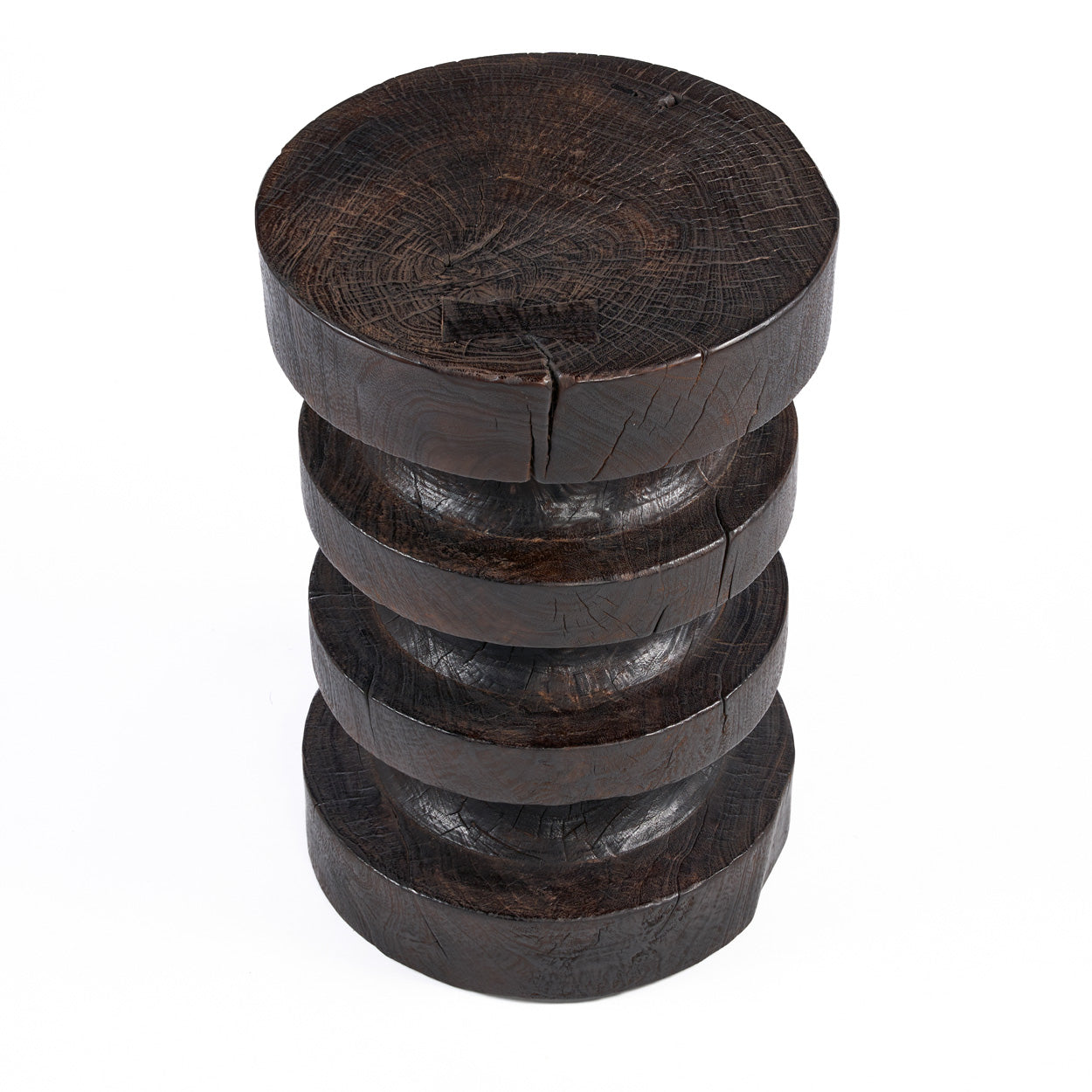 De Mocha Rings bijzettafel - donker walnoot