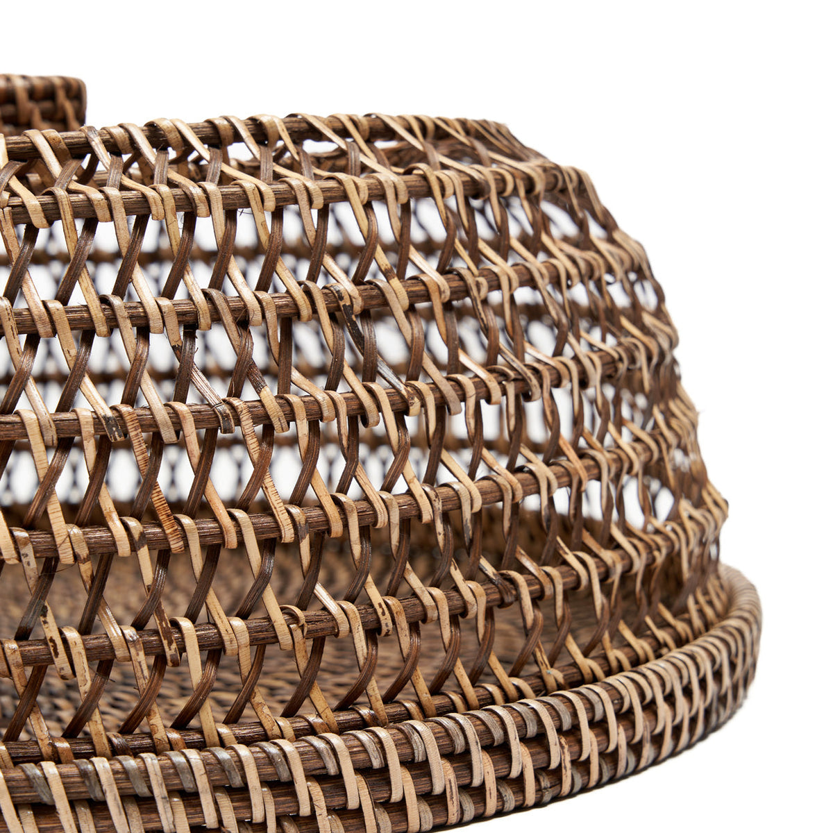 Rotan voedseldeksel - naturel bruin - L