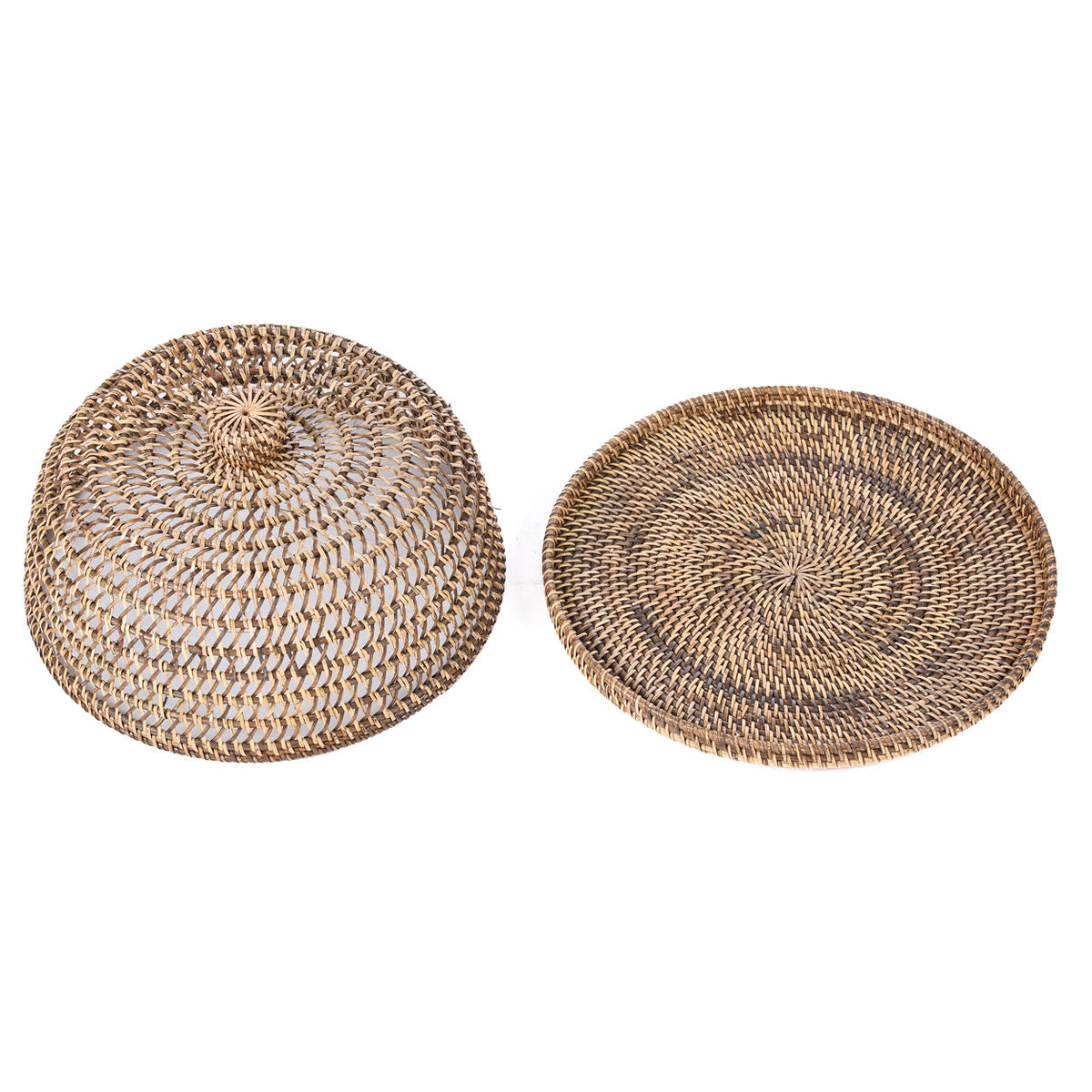 Rotan voedseldeksel - naturel bruin - L