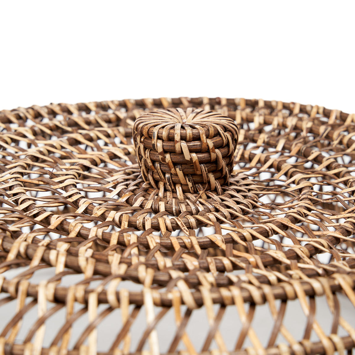 Rotan voedseldeksel - naturel bruin - L