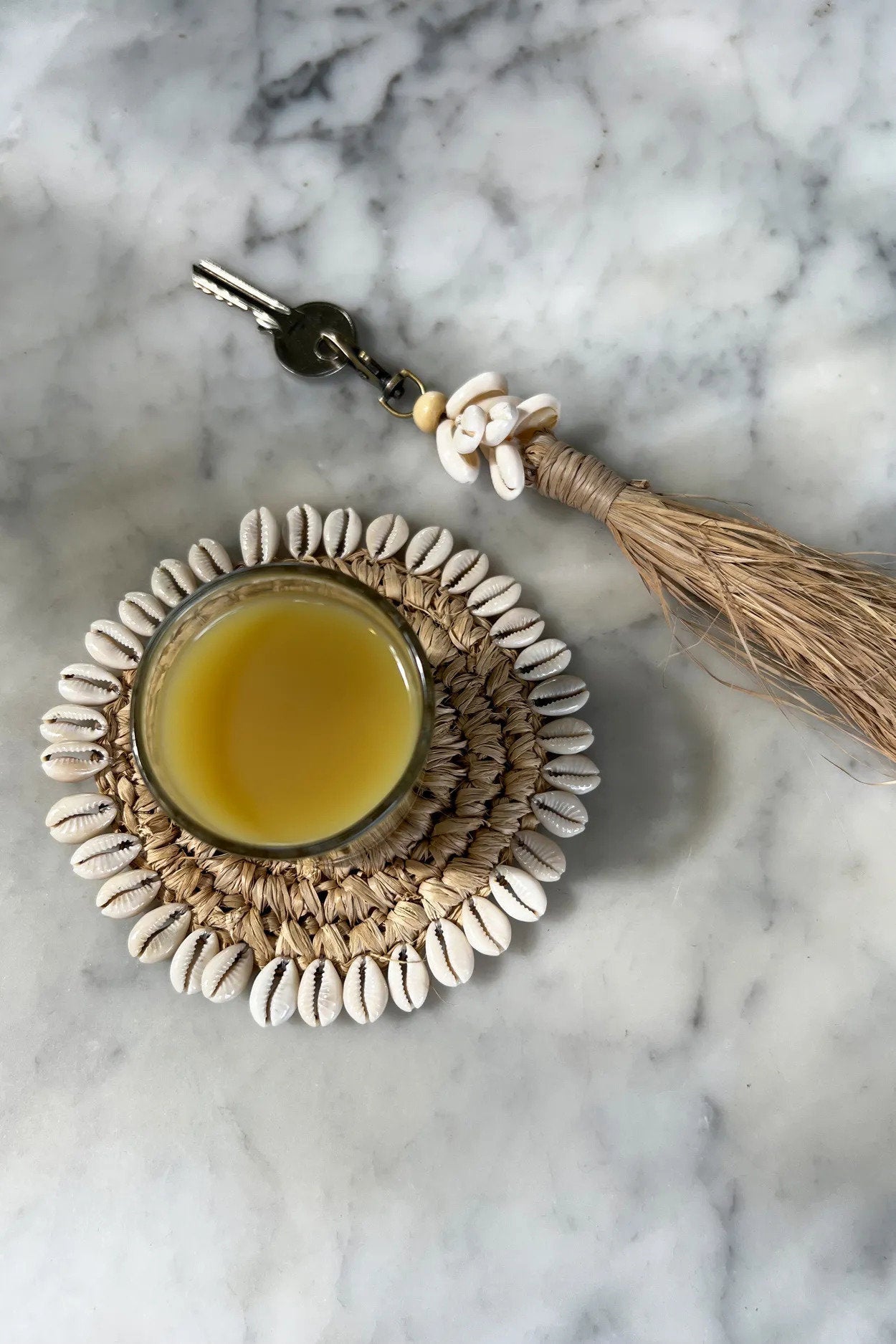 De Raffia Schelpenonderzetter - Naturel