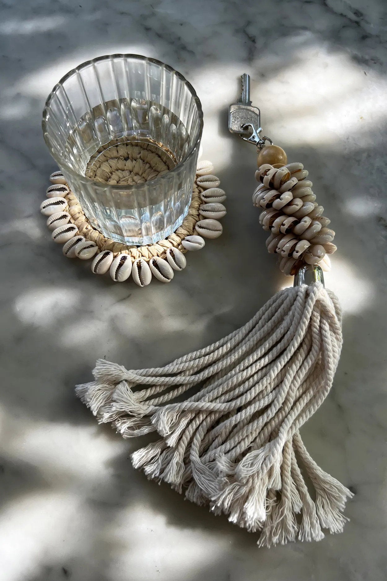 De Raffia Schelpenonderzetter - Naturel