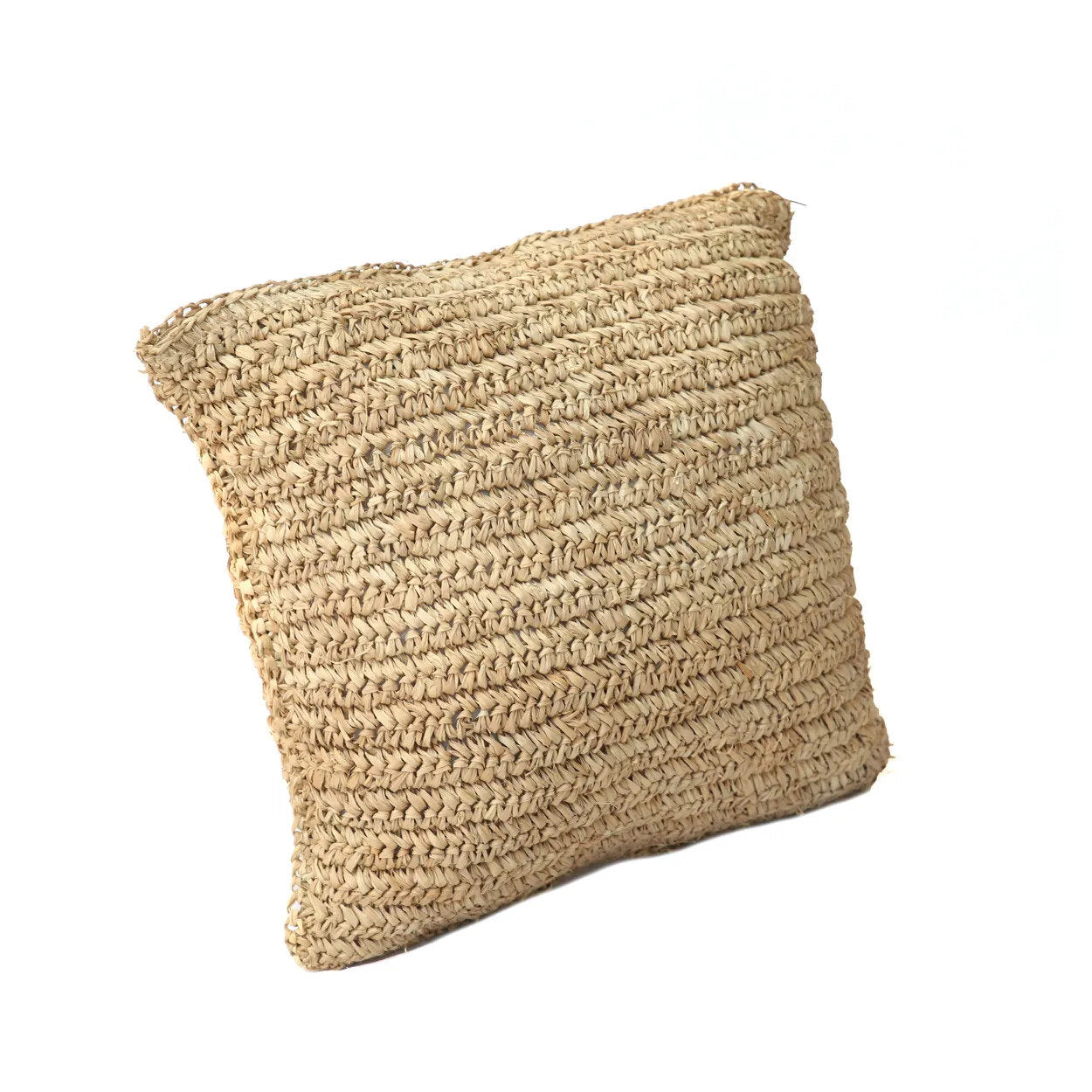 De Raffia Flores vierkante kussenhoes - naturel - 40x40