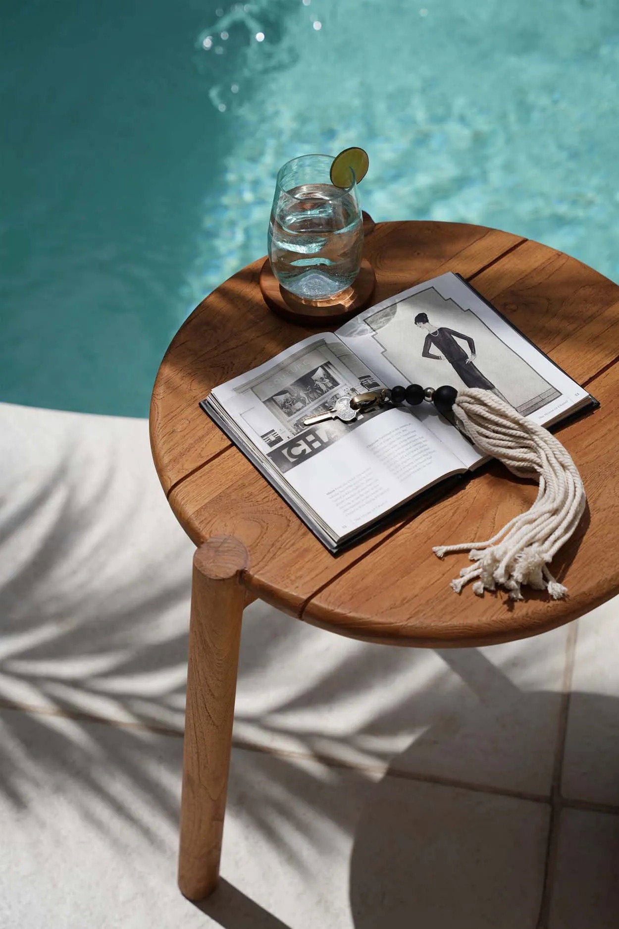 De Cotton Wood-sleutelhanger - naturel zwart