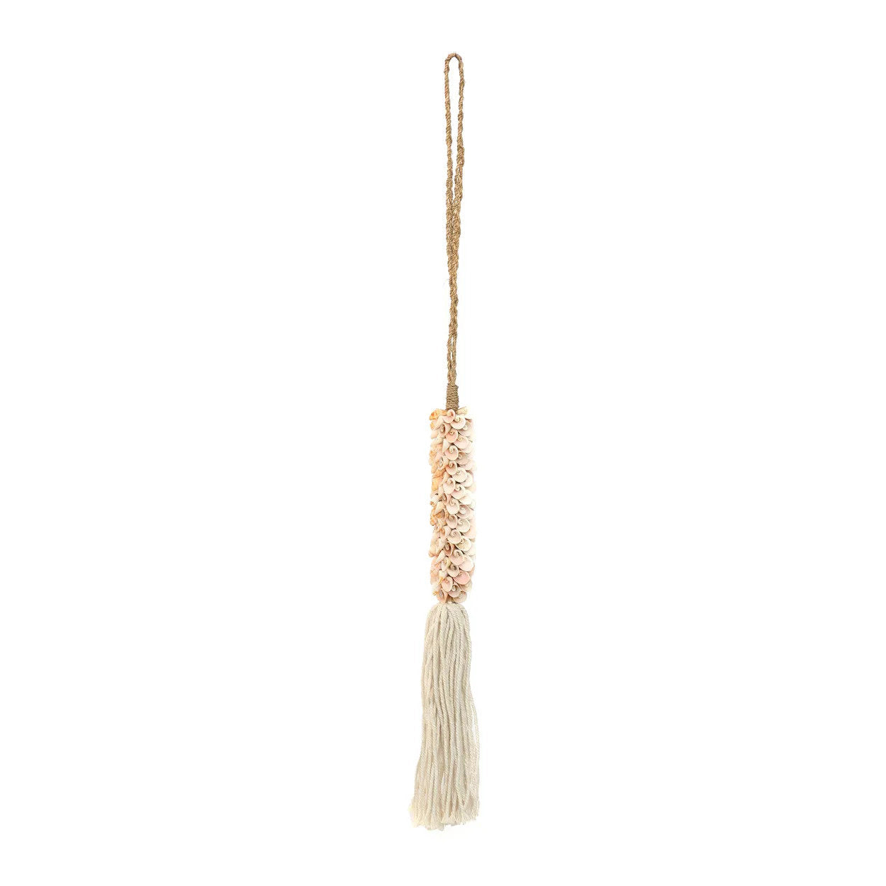 De schelp- en katoenen kwast - roze