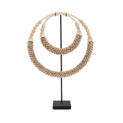 De dubbele schelpketting op standaard - naturel