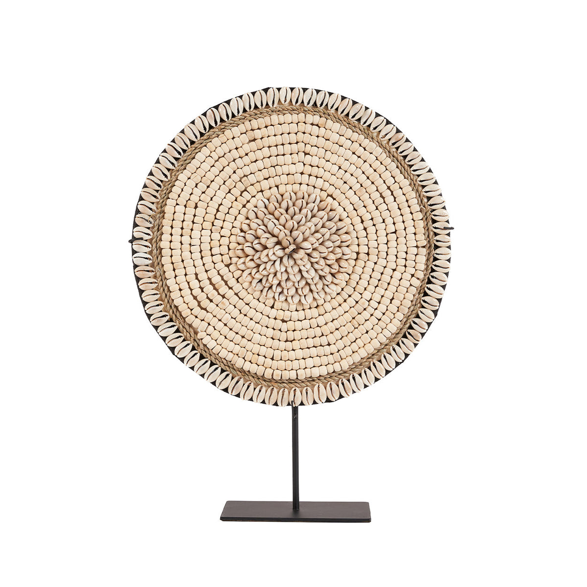 De schelp Martinique op standaard - natuurlijk wit