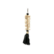 De macramé visgraat-sleutelhanger - zwart