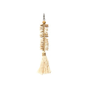 De macramé-visgraat-sleutelhanger - crème