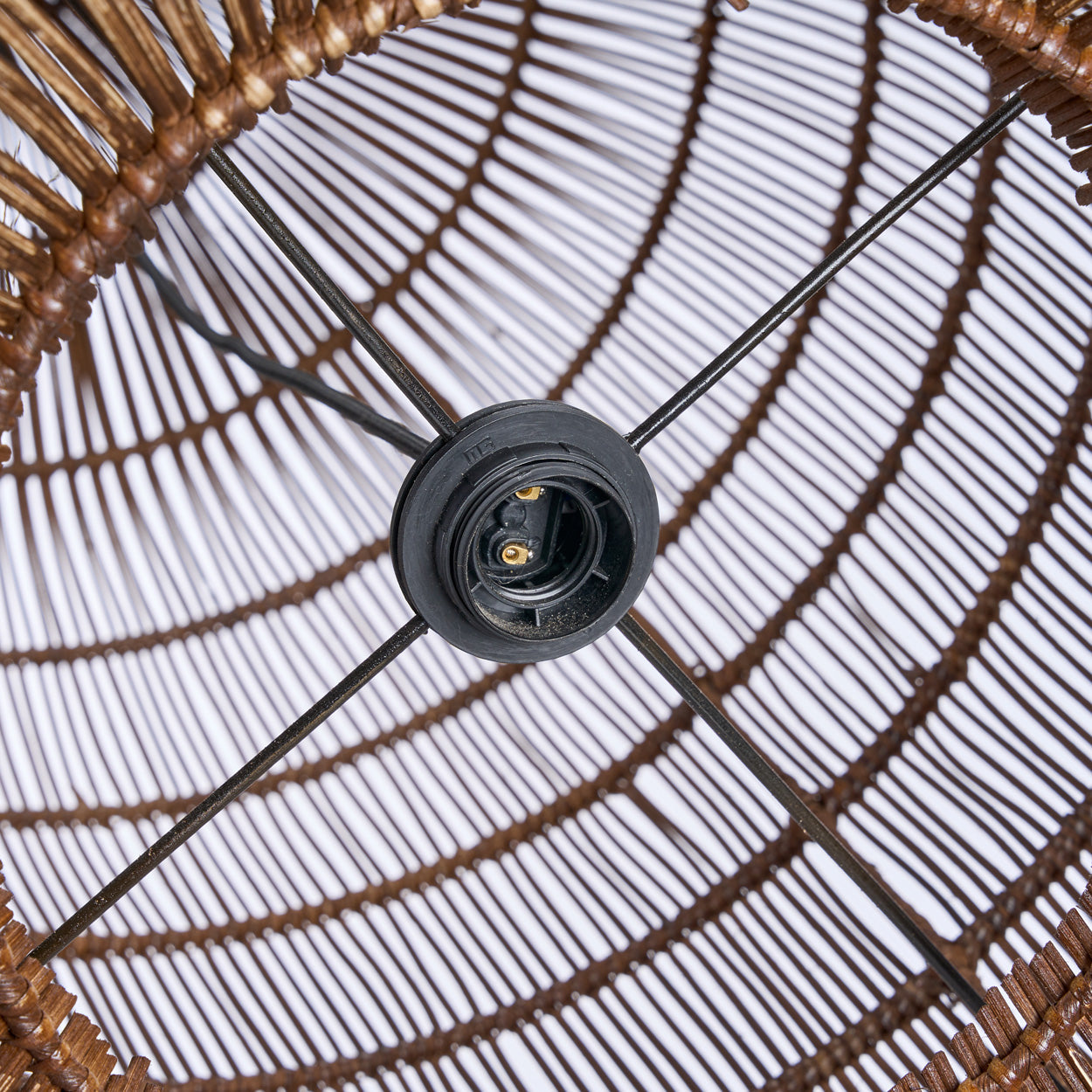 De Geweven Klokvormige Hanglamp - Donker Walnoot - XL