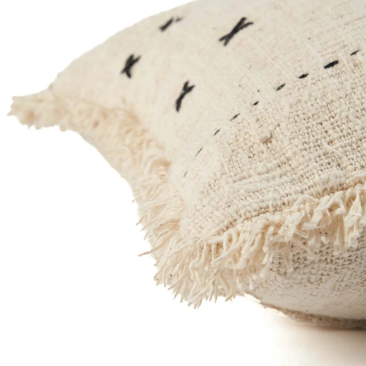 The French Kiss kussenhoes - naturel zwart