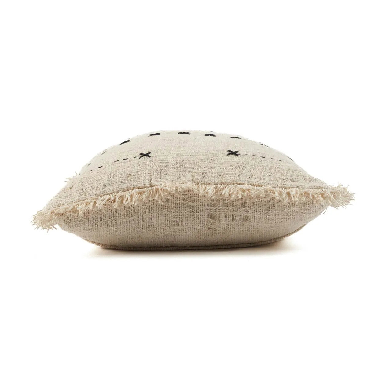 The French Kiss kussenhoes - naturel zwart