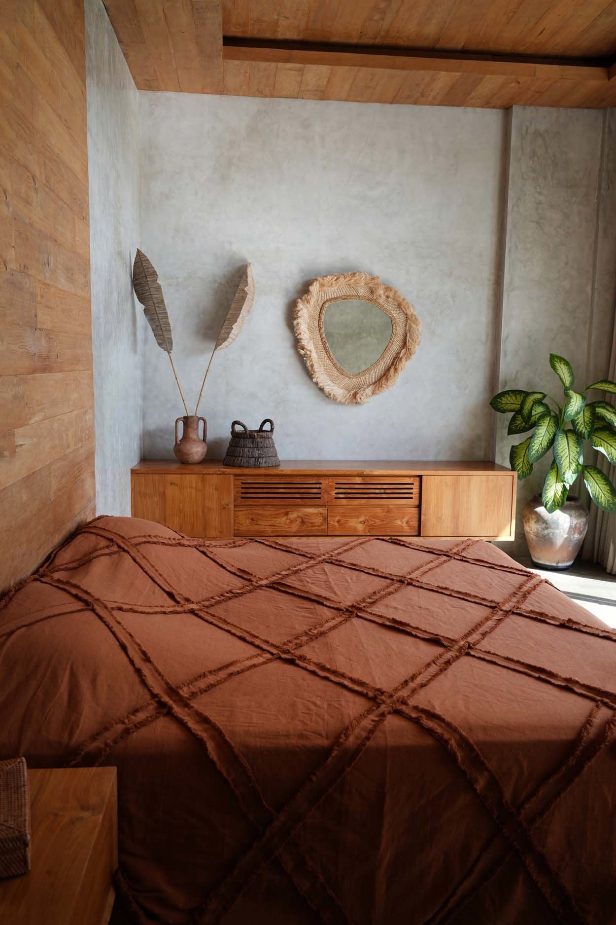 De Berber bedsprei - terracotta
