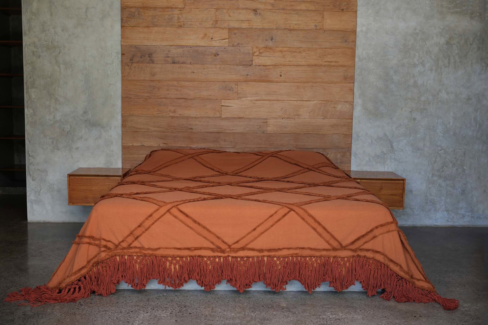 De Berber bedsprei - terracotta