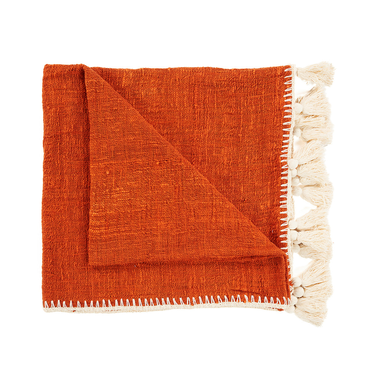 De Stitch bedsprei - terracotta