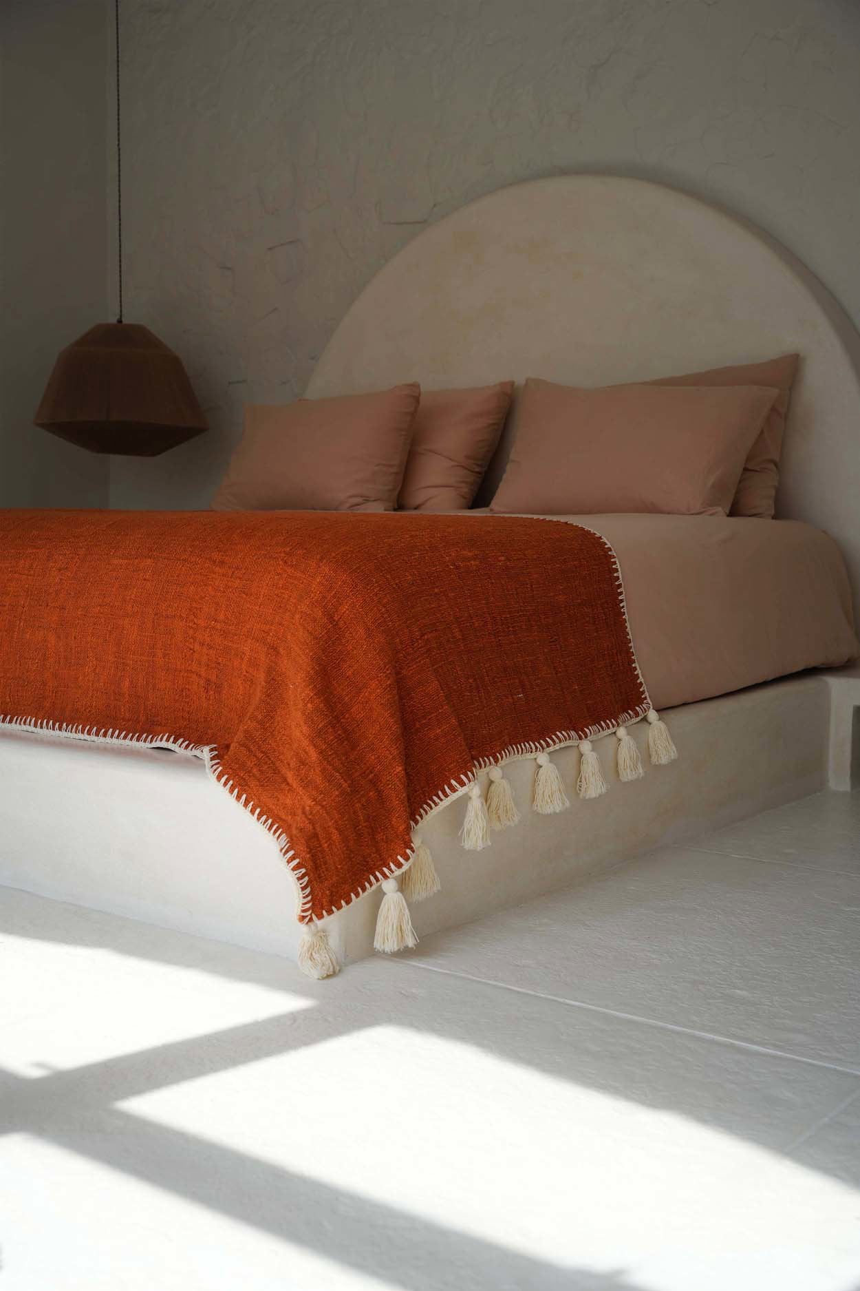 De Stitch bedsprei - terracotta