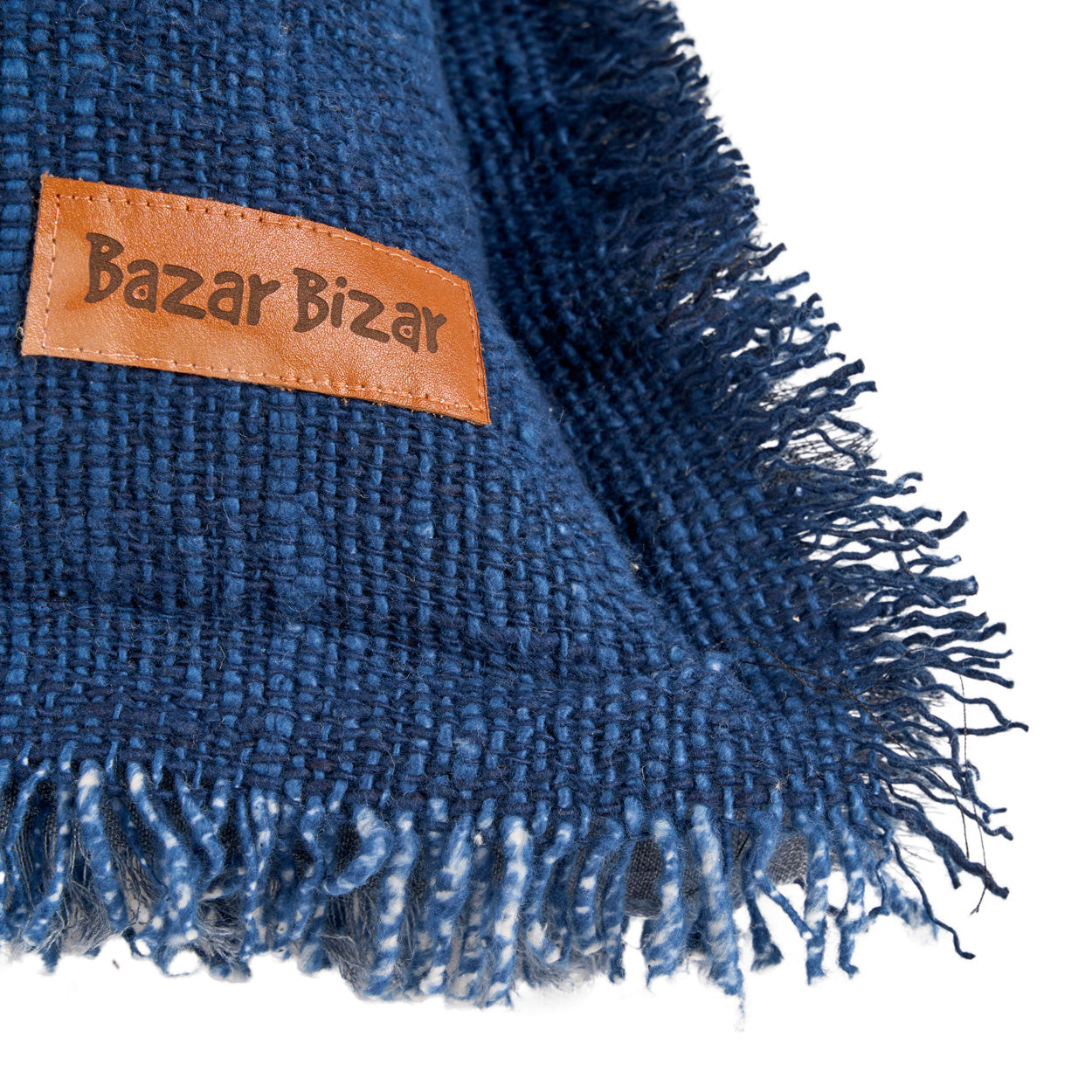 De kussenhoes met azuurfranje - Indiaas blauw
