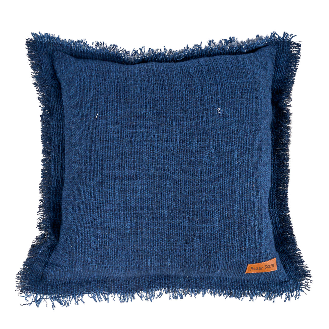 De kussenhoes met azuurfranje - Indiaas blauw