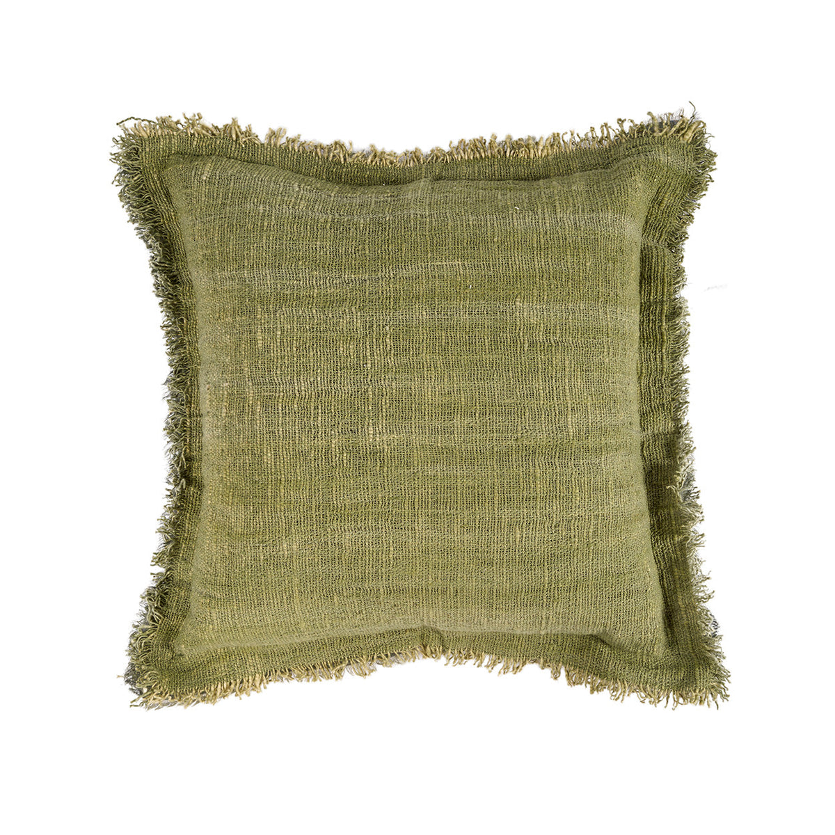 Jungle-kussenhoes met franjes - groen - 50x50 cm