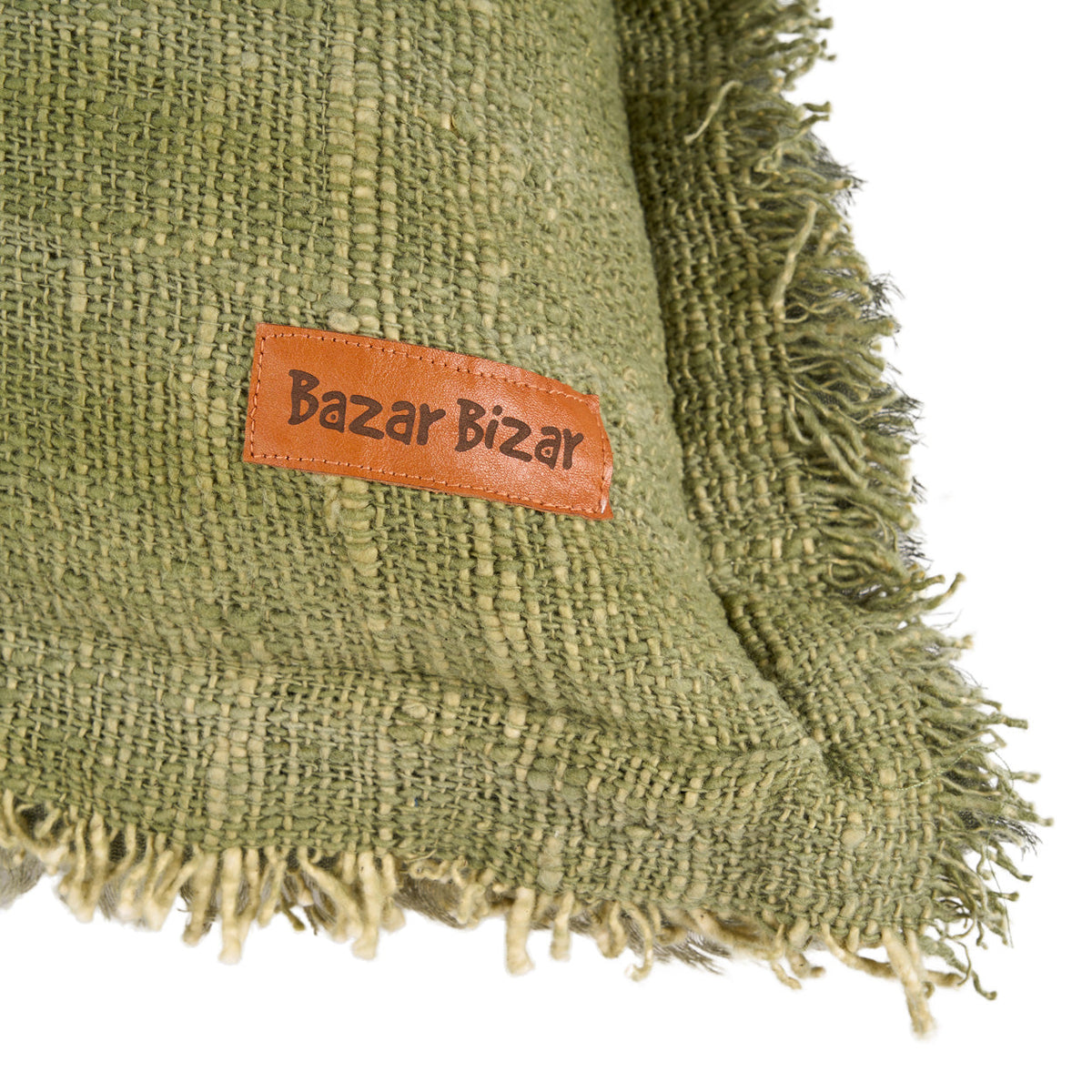 Jungle-kussenhoes met franjes - groen - 50x50 cm