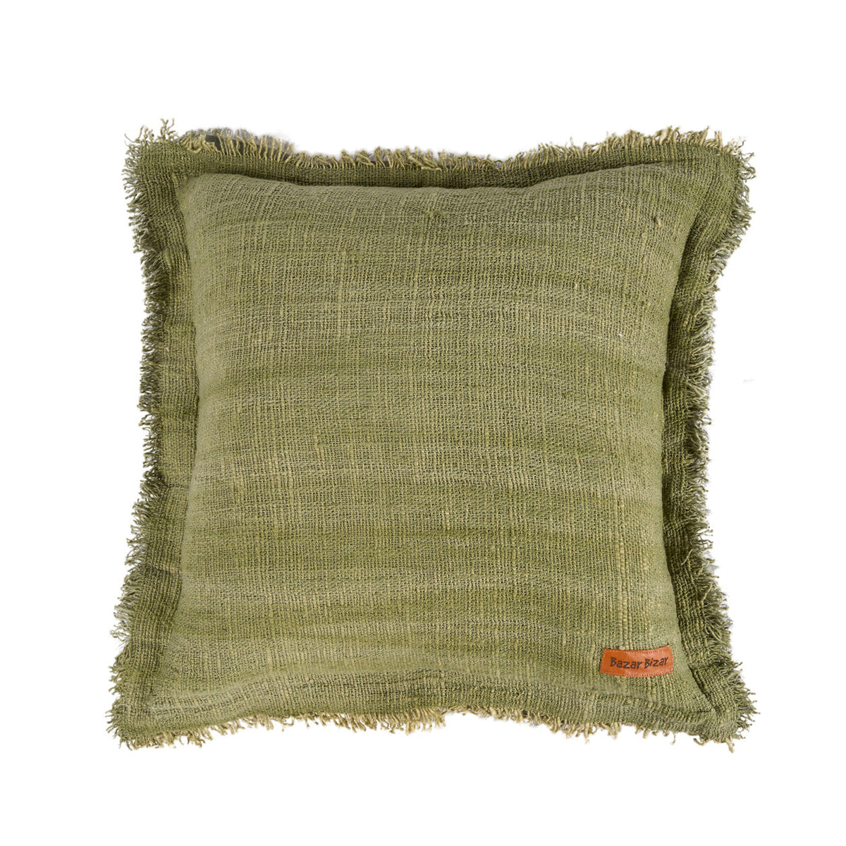 Jungle-kussenhoes met franjes - groen - 50x50 cm