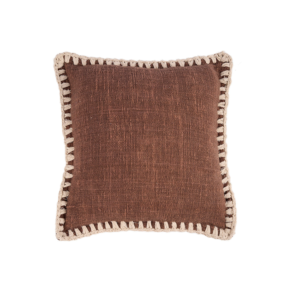 De Espresso Edge kussenhoes - bruin-wit - 50x50 cm