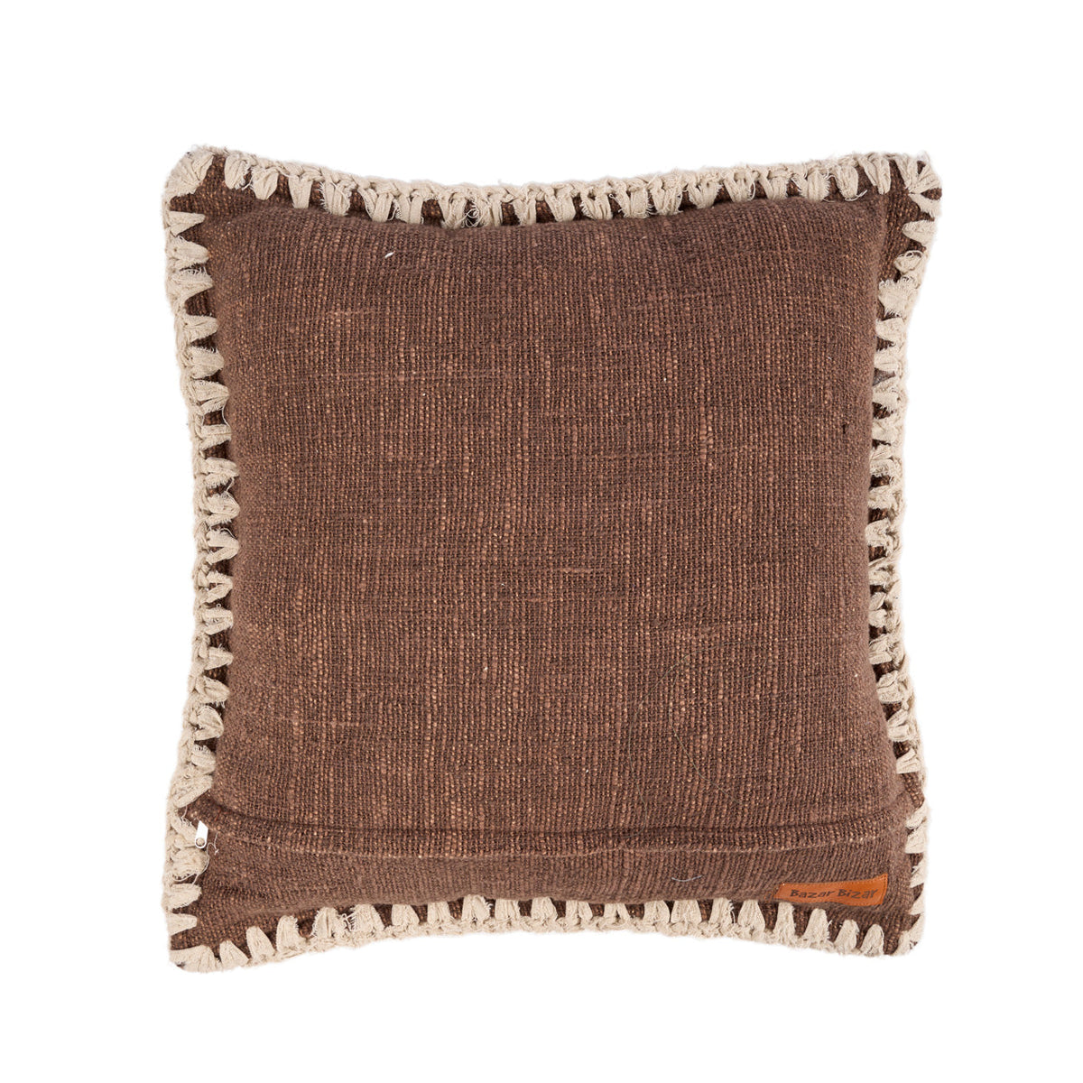 De Espresso Edge kussenhoes - bruin-wit - 50x50 cm