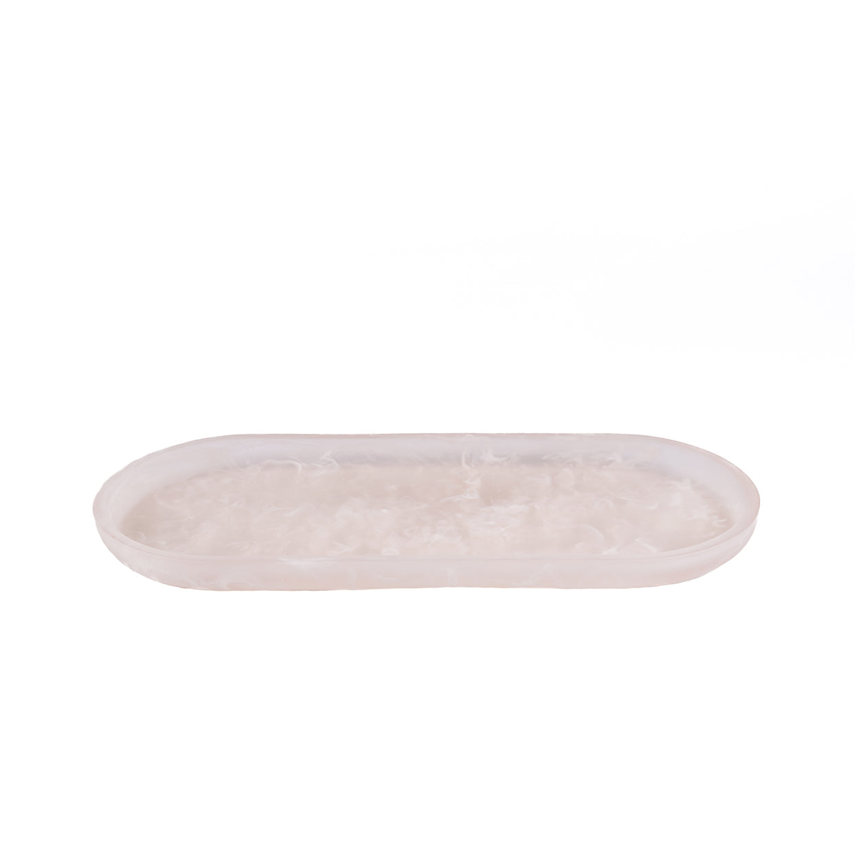 Het ovale bord van hars - roze-wit