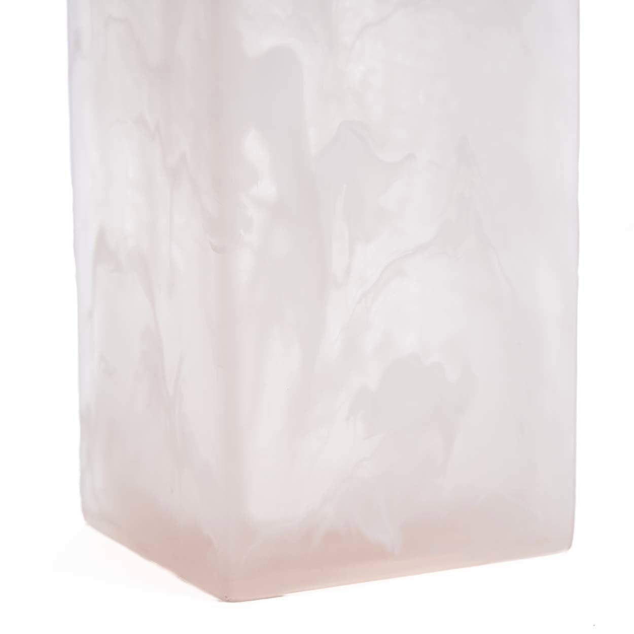De zeepdispenser van hars - roze/wit