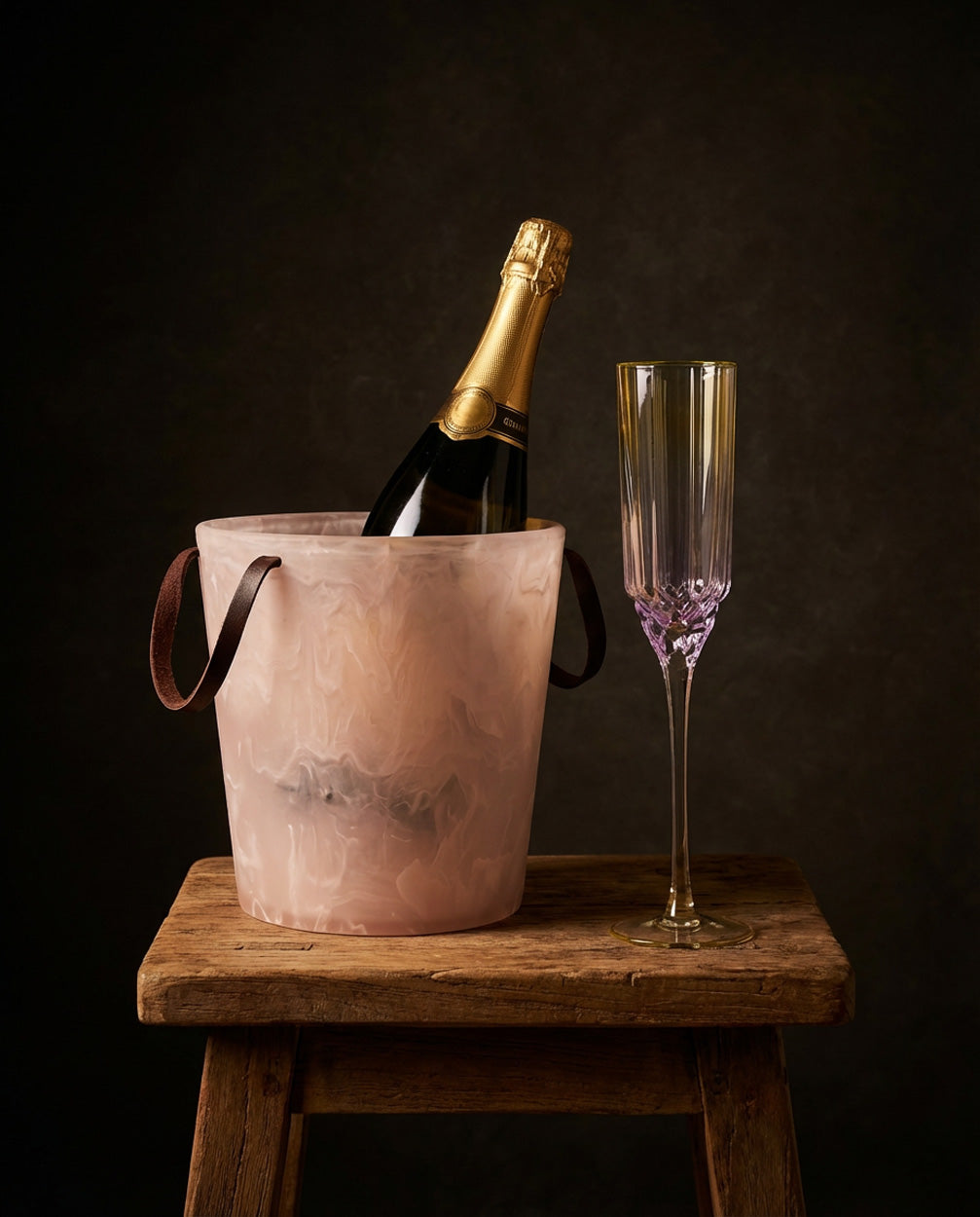 De ijsemmer van hars - roze-wit
