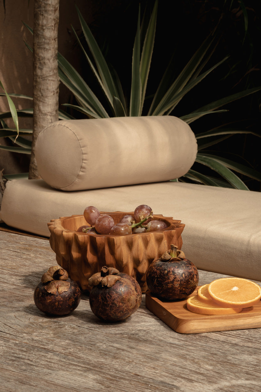 Het vierkante teakbord - naturel - XS