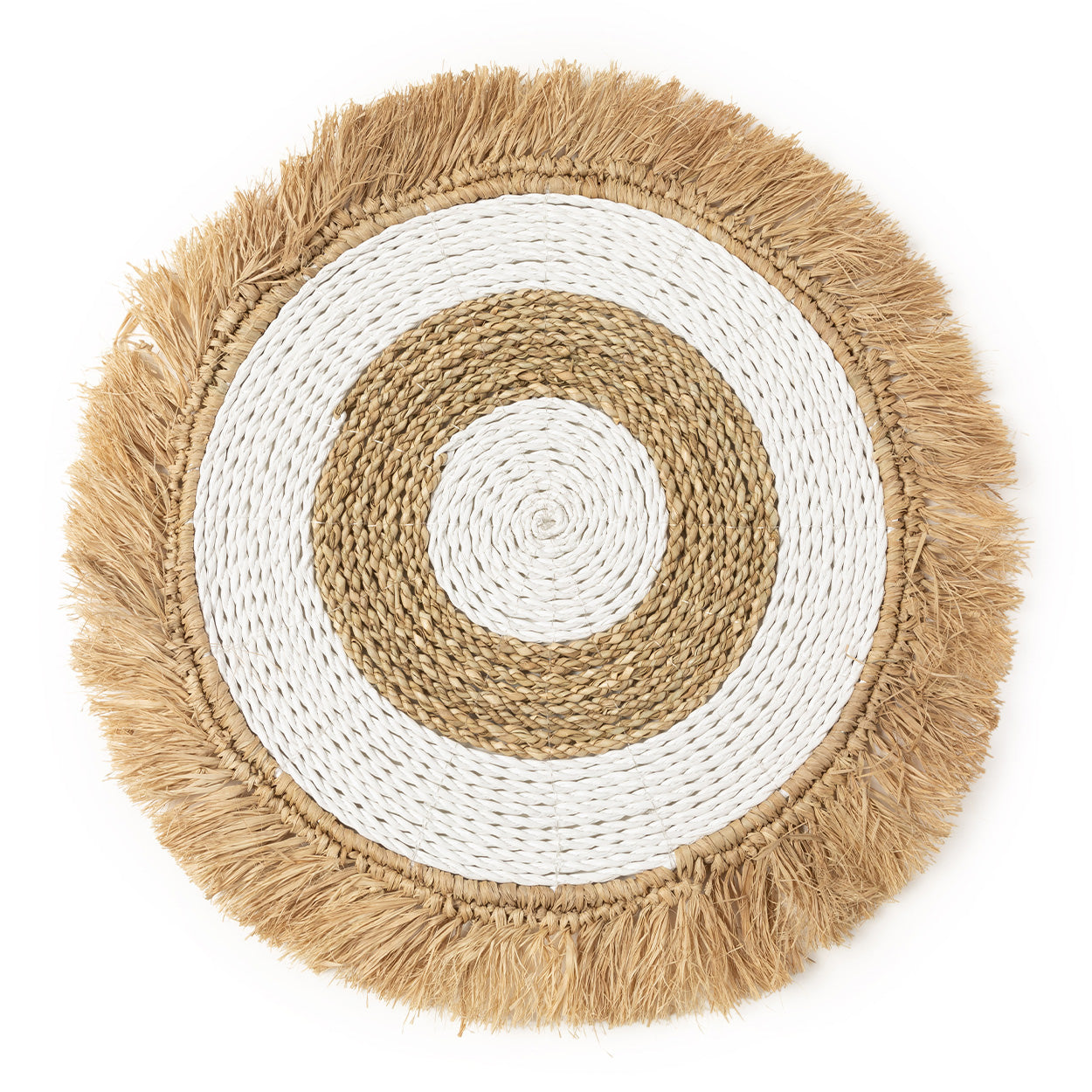 Zeegras raffia placemat - natuurlijk wit