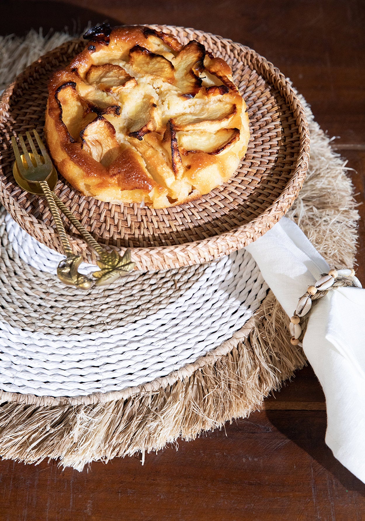 Zeegras raffia placemat - natuurlijk wit