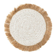 Placemat van waterhyacint-rafia - wit/naturel