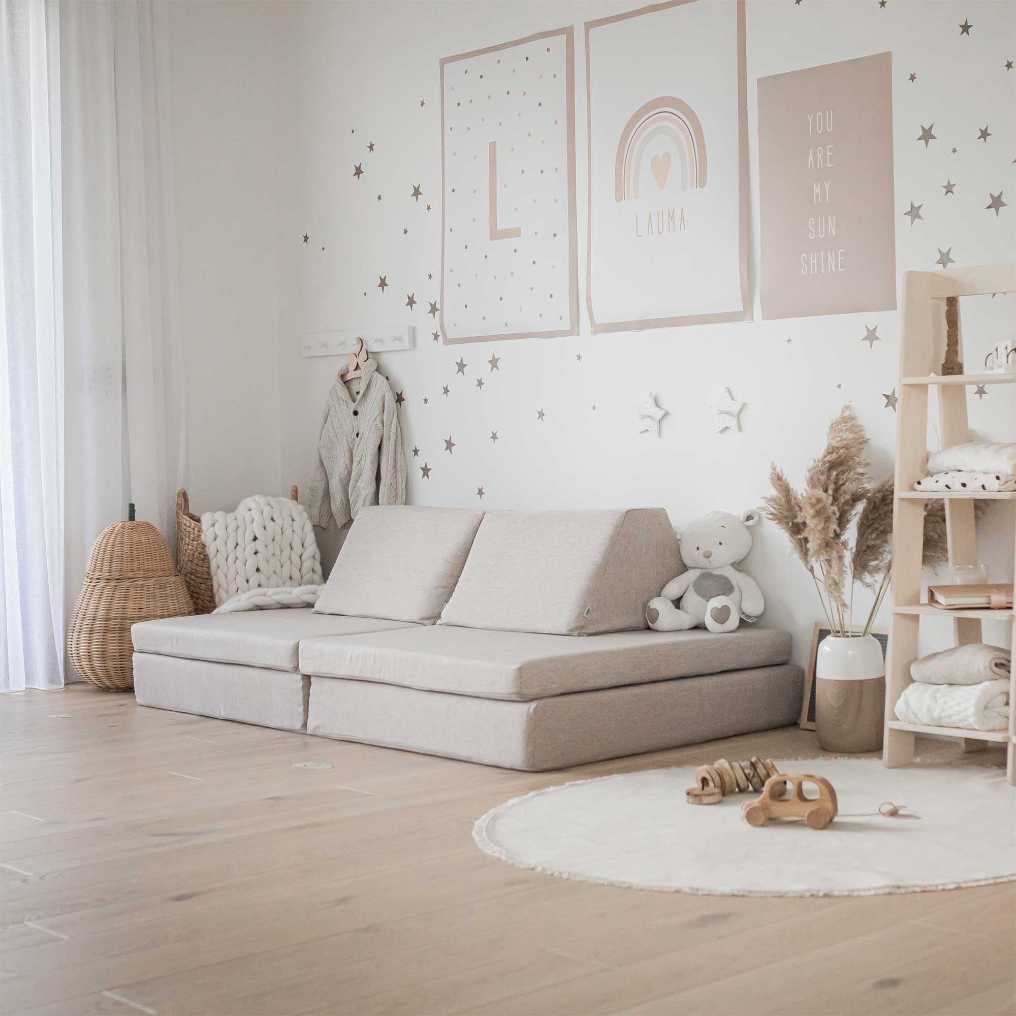 Speelbank kinderen, Crème, modulair, Bank kinderkamer