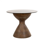 Yves bijzettafel Ø57, H47, Mango mat walnoot, rookglas